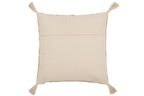J-LINE KUSSEN DRIEHOEKEN + KWASTJES – KATOEN/POLYESTER – NATUUR/WIT – 50 CM