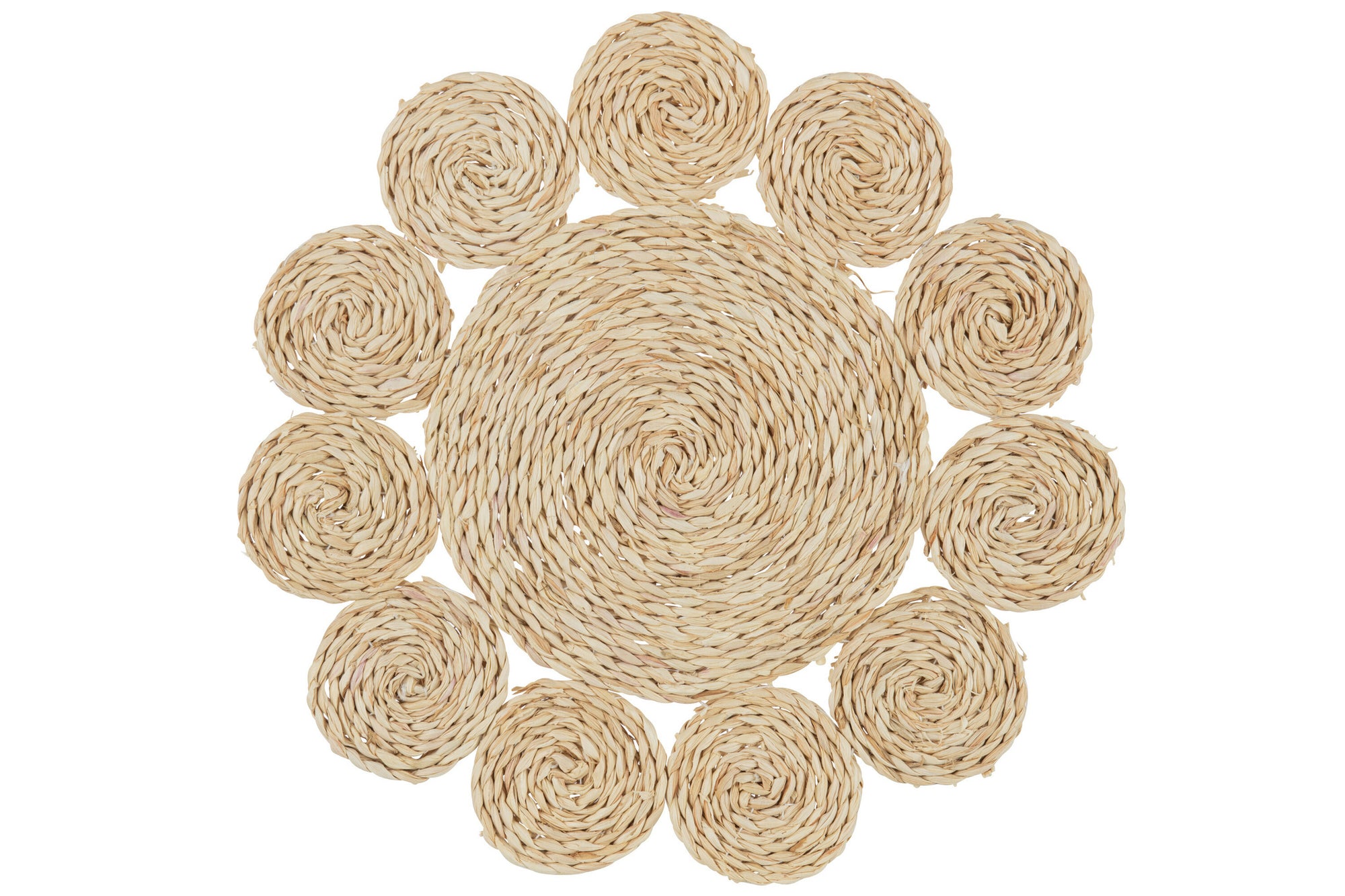 Placemat Ronde Bloem Maisblad Natuurlijk
