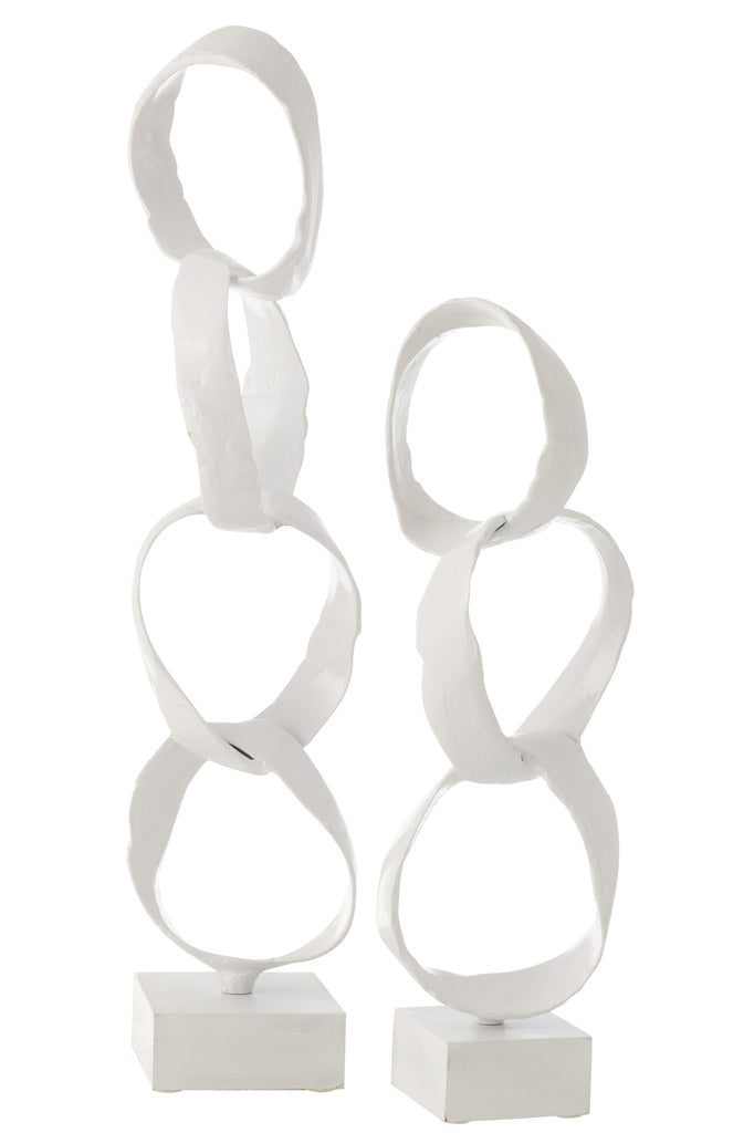 J-Line Figure Rings On Foot Aluminium White Large 