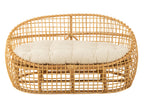 J-LINE 2-PERSOONS SOFA LISE + KUSSEN – ROTAN/TEXTIEL – NATURAL/WHITE – 137 CM