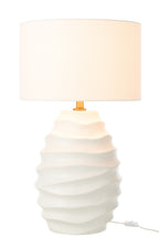 Witte keramische golvende tafellamp