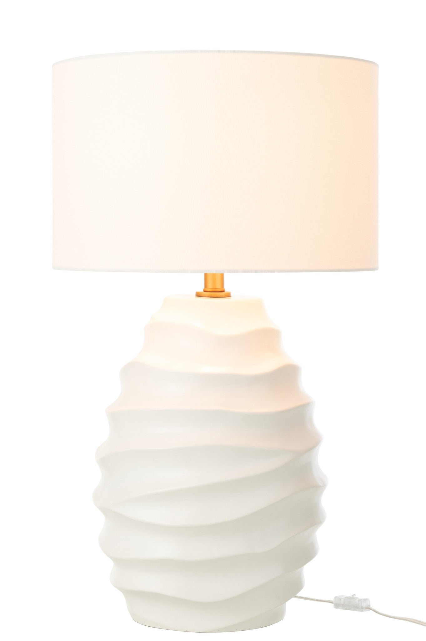 Witte keramische golvende tafellamp