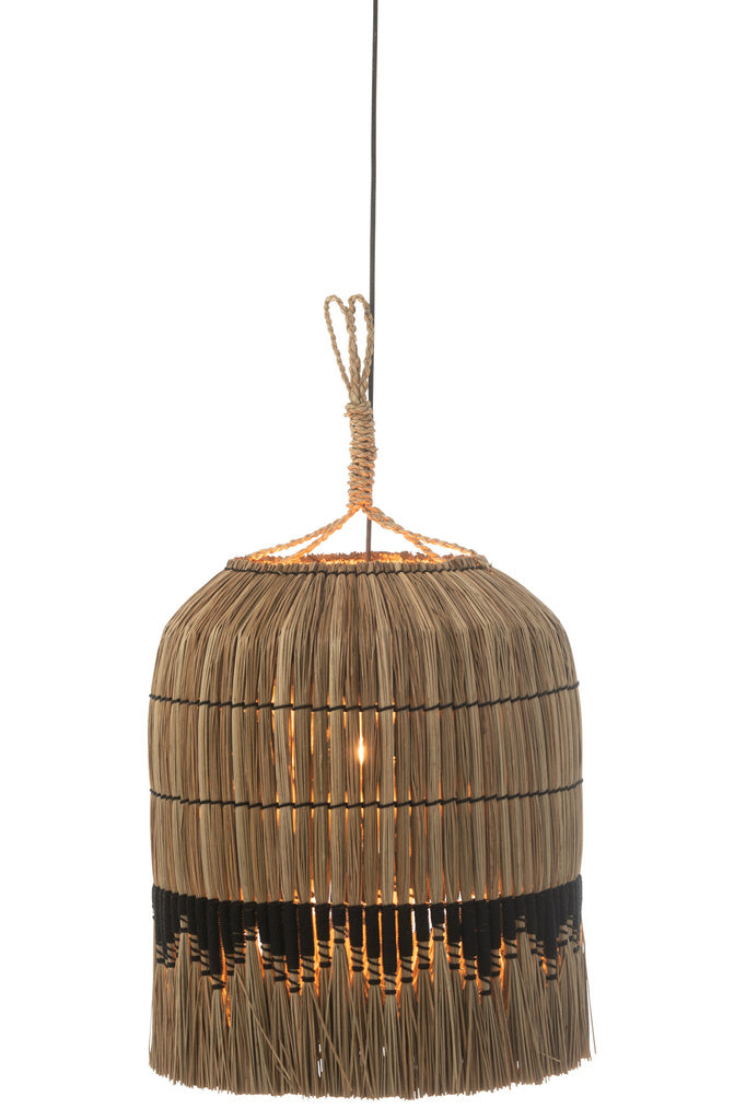J-LINE HANGLAMP THREAD ZEEGRAS NATURAL/ZWART