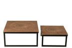 S/2 Salontafel Dos Mdf Natuurlijk/Zwart