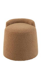 Poef Teddy Rond+Rugleuning Bouclé Camel