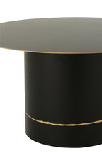 Salontafel Cyll-basis met gouden rand Ronde ijzeren zwarte/gouden kleur Klein