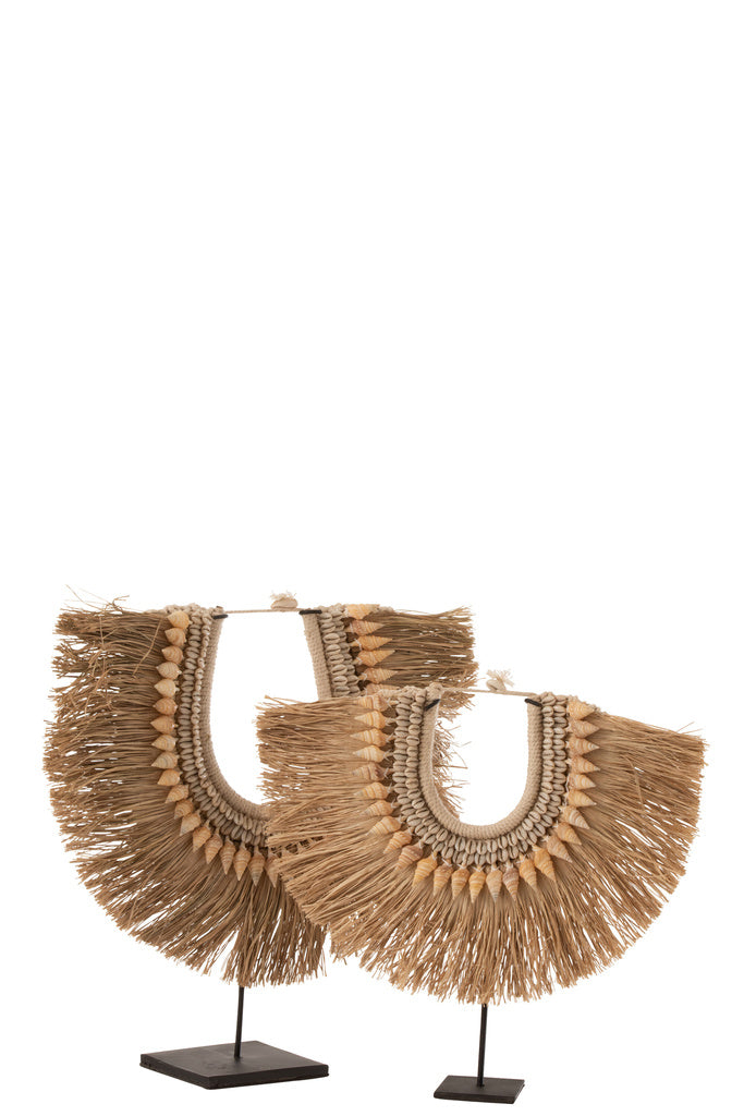 J-Line Necklace+Stand Dora Shells/Seagrass Beige Small