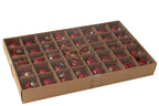 J-LINE DOOS VAN 40 KERSTBALLEN 8 PATRONEN GLAZEN KERST ROOD