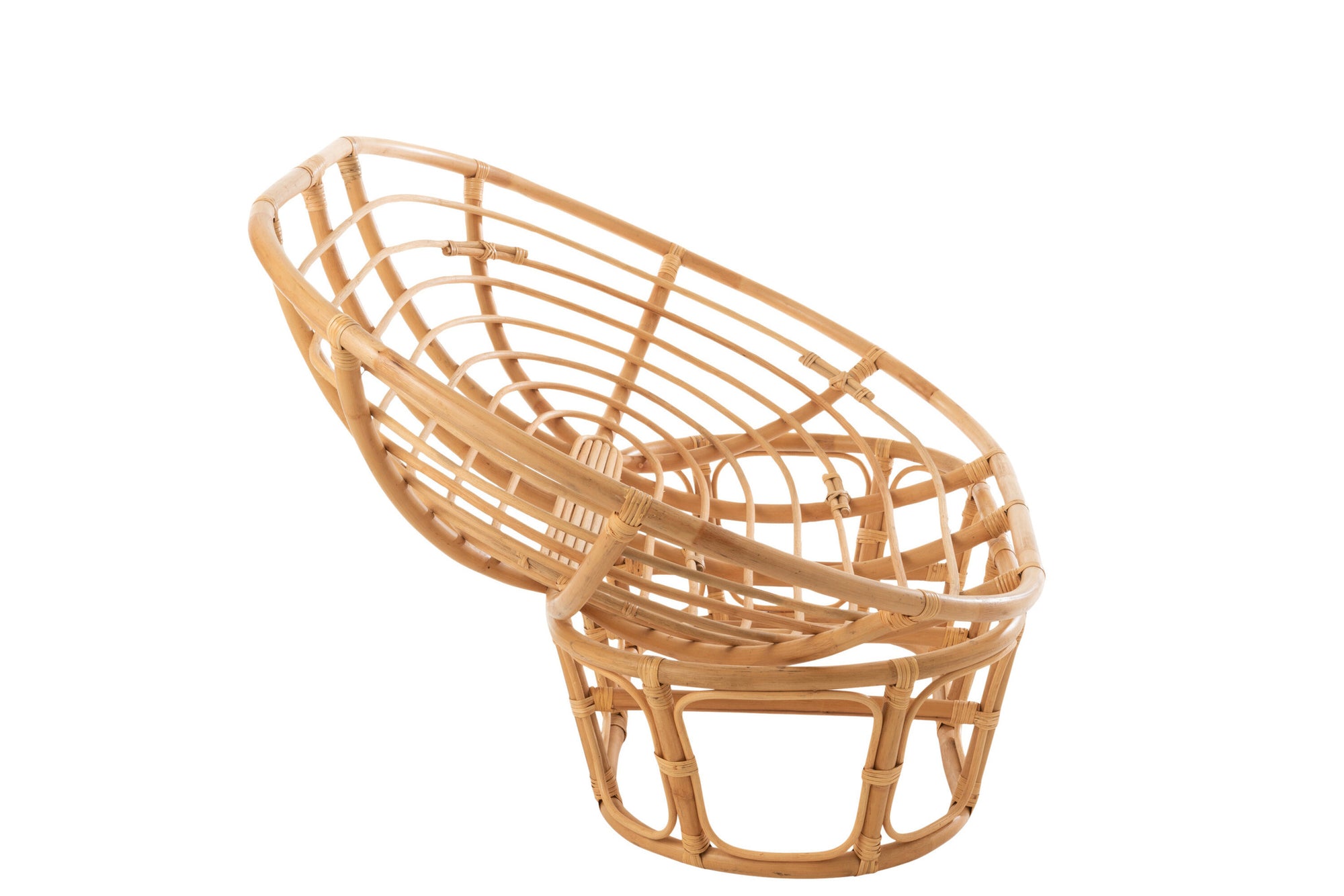 Stoel Roni met kussen, rotan naturel/wit