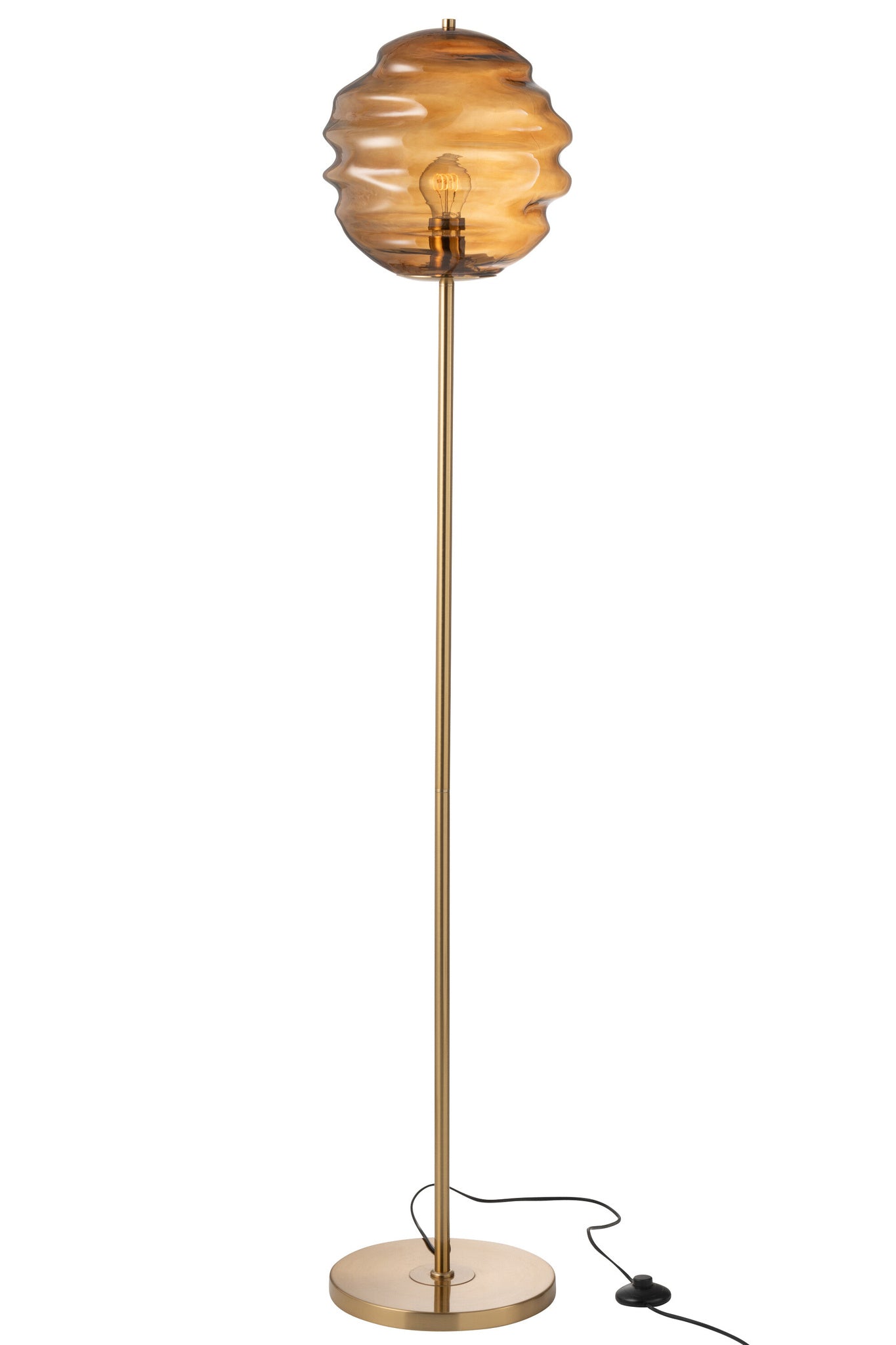 Vloerlamp met honingraatglas bruin