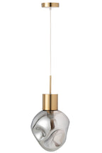 J-LINE HANGLAMP GOUD METAAL/GLAS GRIJS