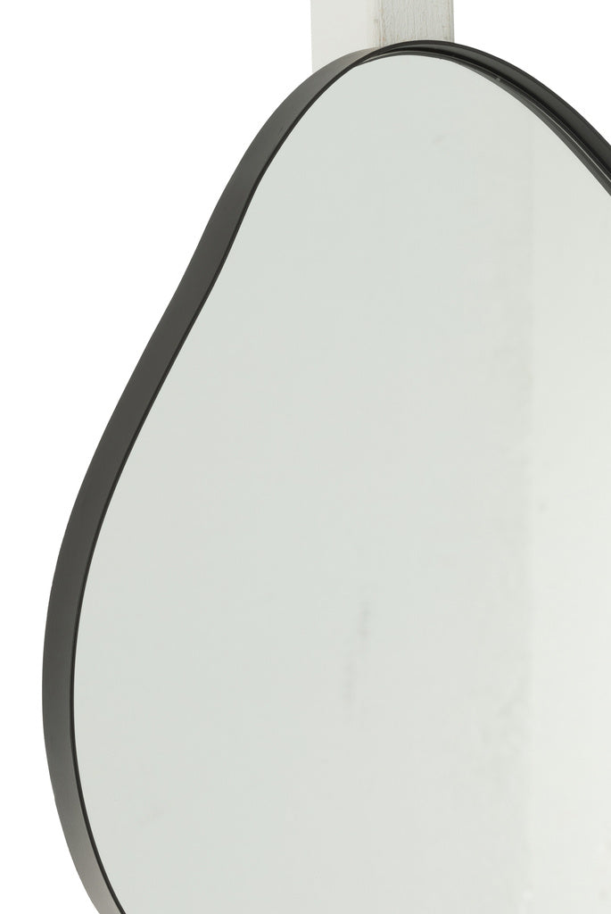 J-LINE WANDSPIEGEL EXTREMA IJZER/GLAS ZWART KLEIN