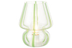 Tafellamp met gestreept glas, transparant/groen, groot