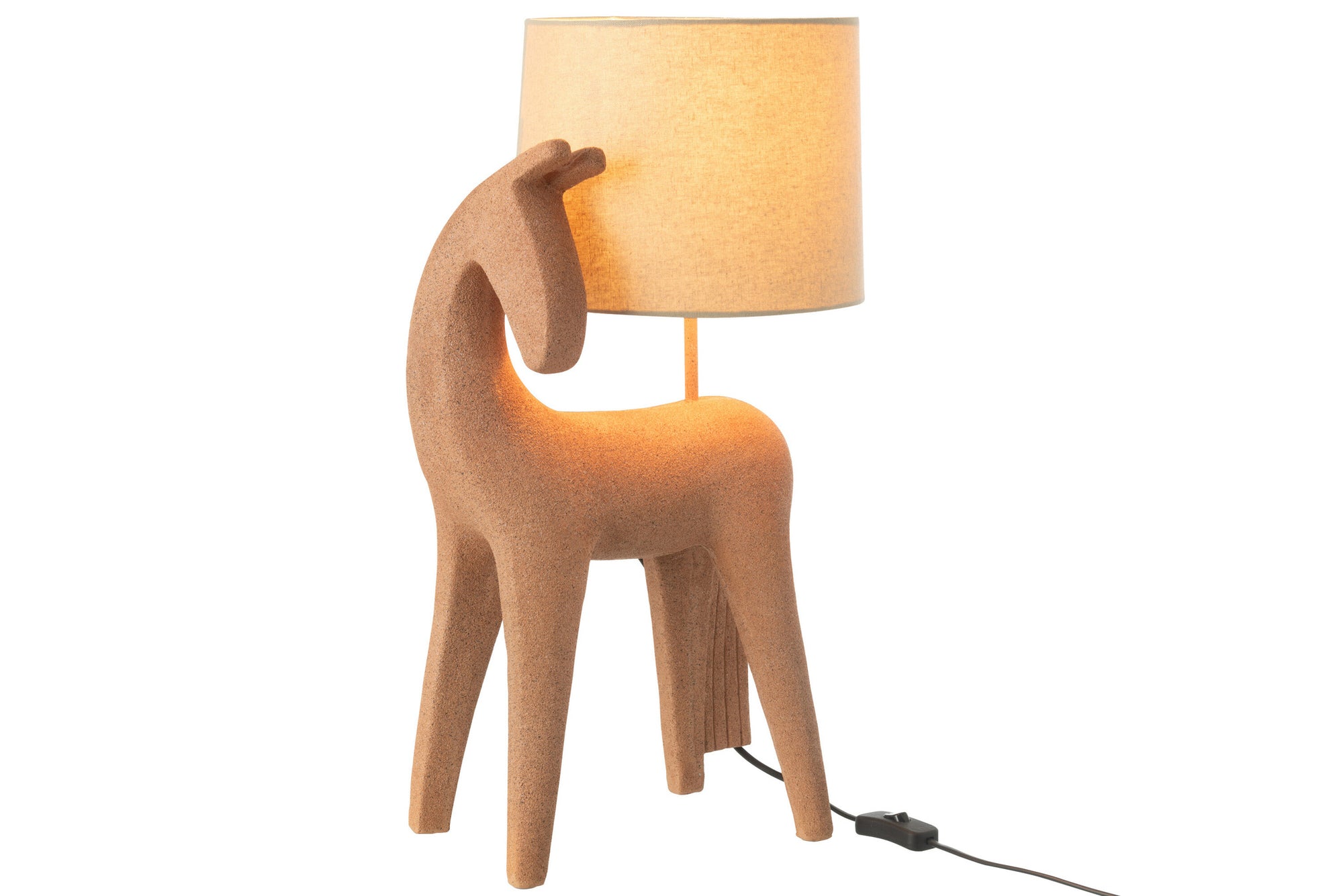 Moderne tafellamp in paardenvorm van hars, terracotta