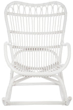 Witte rotan schommelstoel