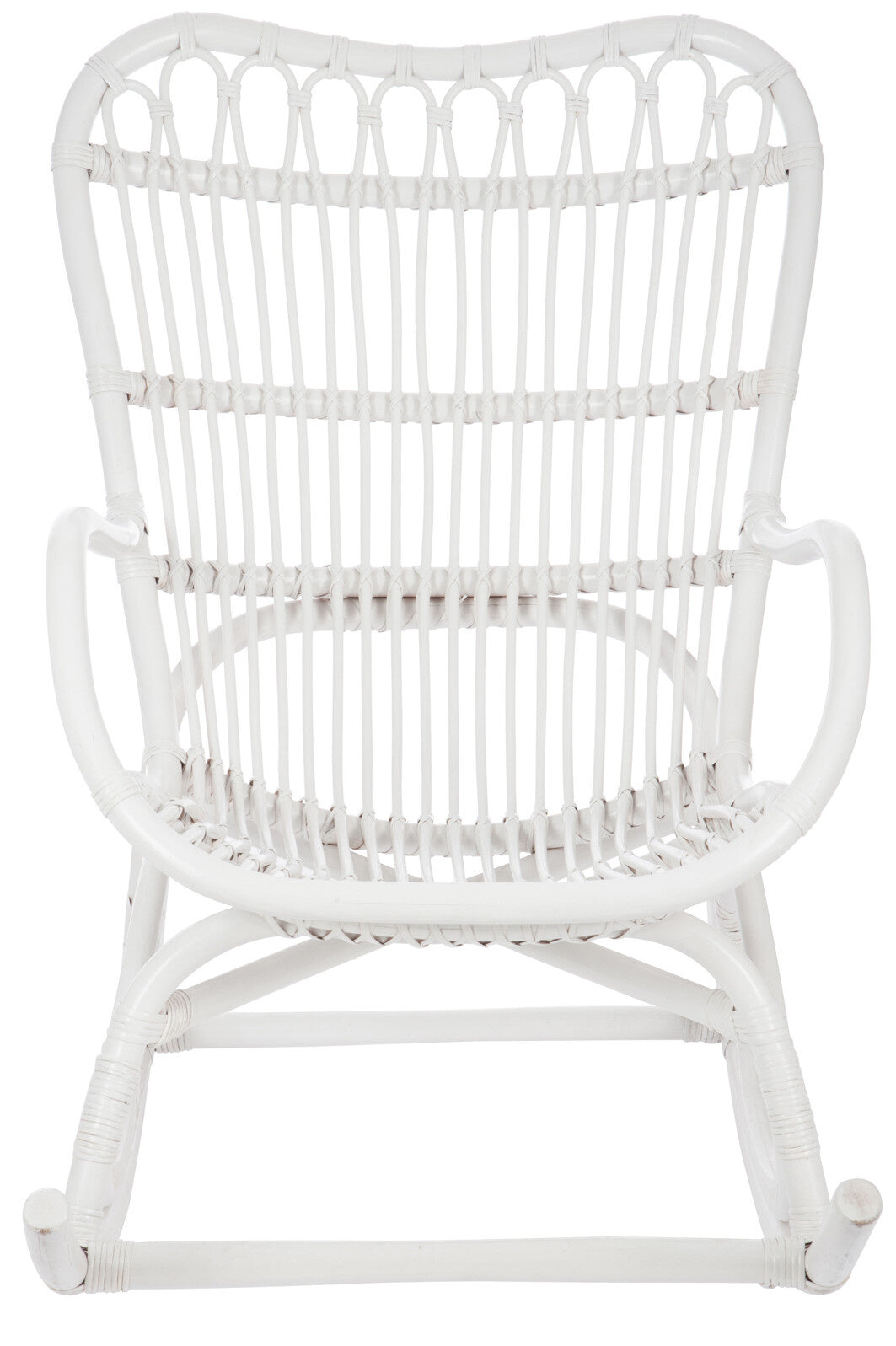 Witte rotan schommelstoel