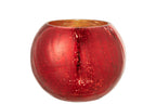 J-LINE WINDLICHT BAL CRAQUELÉ GLAS – PARELMOEREFFECT ROOD LARGE