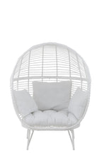 Loungestoel Ovaal Staal Wit