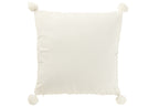 Kussen Zachte Pompons Polyester Wit