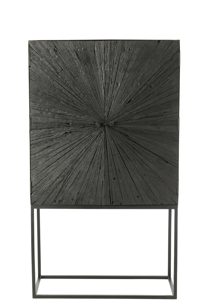J-LINE KAST SHANIL HOUT/IJZER ZWART