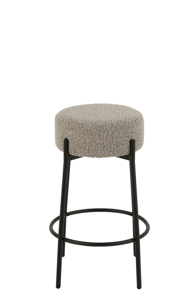 J-LINE BARKRUK BOUCLÉ TRIPLEX/POLYESTER GRIJS/ZWART