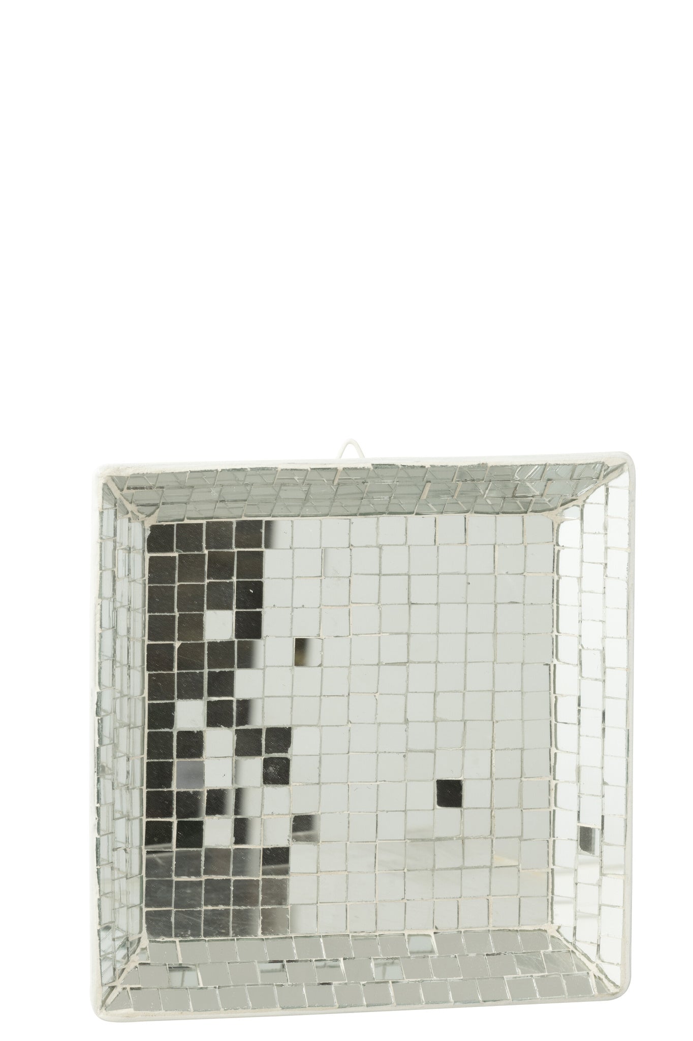 Decoratief dienblad vierkant mozaïekglas zilverkleurig