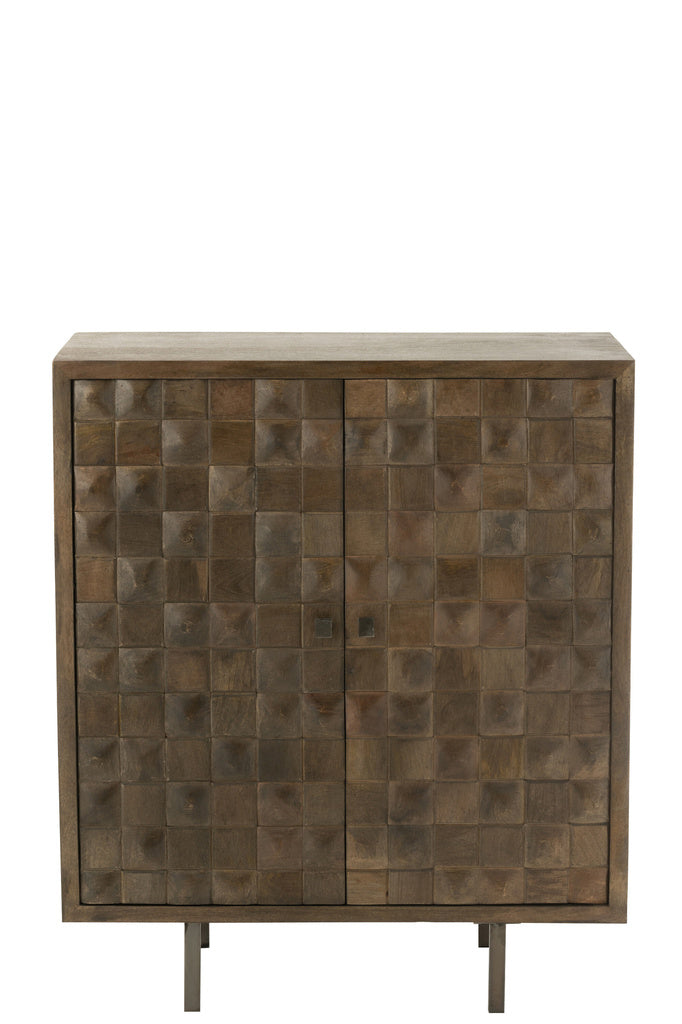 J-LINE KAST PINO METAAL/MANGOHOUT BRUIN/GRIJS