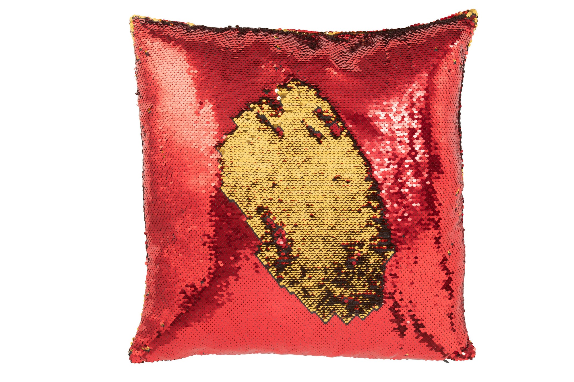 Kussen Omkeerbare Pailletten Rood/Goud