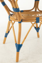 Eettafel rattan blauw/wit