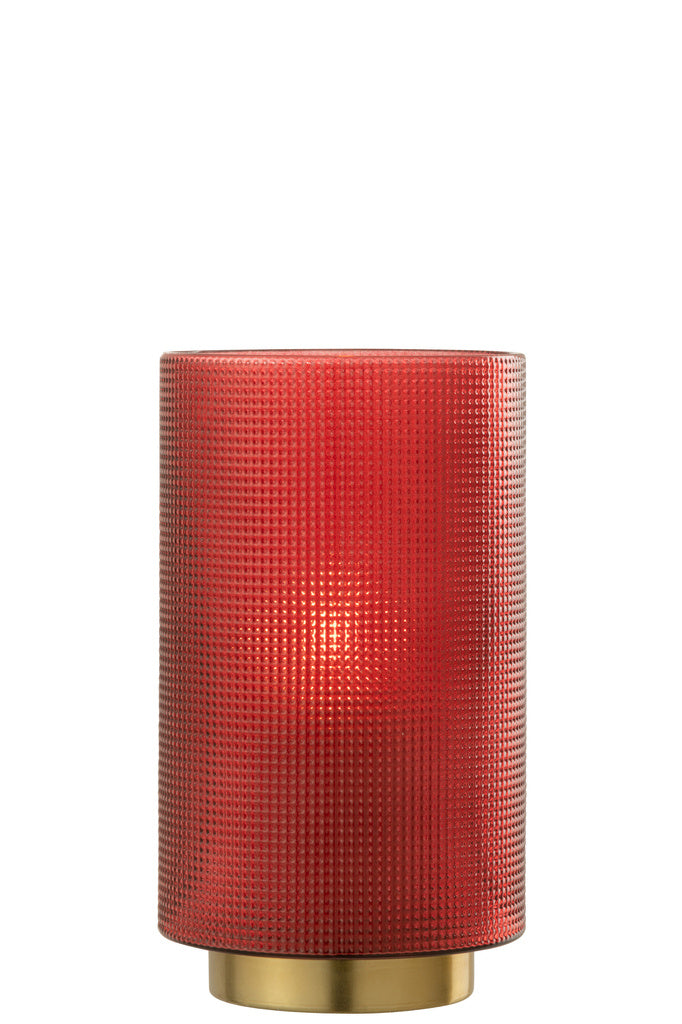 J-Line Hurricane Checkered Glass Red/Gold Large