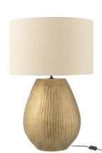 J-LINE LAMP MET KAP NEBU ROND KERAMISCH GOUD GROOT