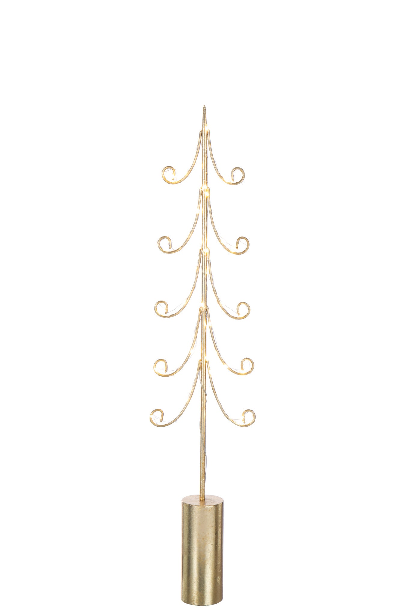 J-LINE BOOM LED CILINDER VOET IJZER GOUDKLEURIG GROOT