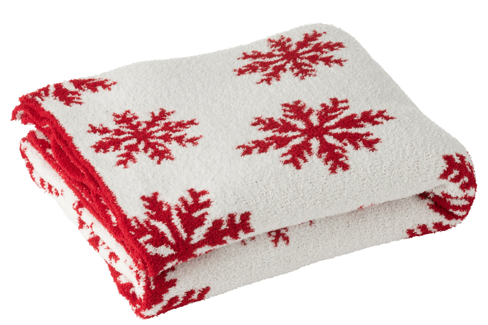 Dekentje Sneeuwvlokken Polyester Rood/Wit