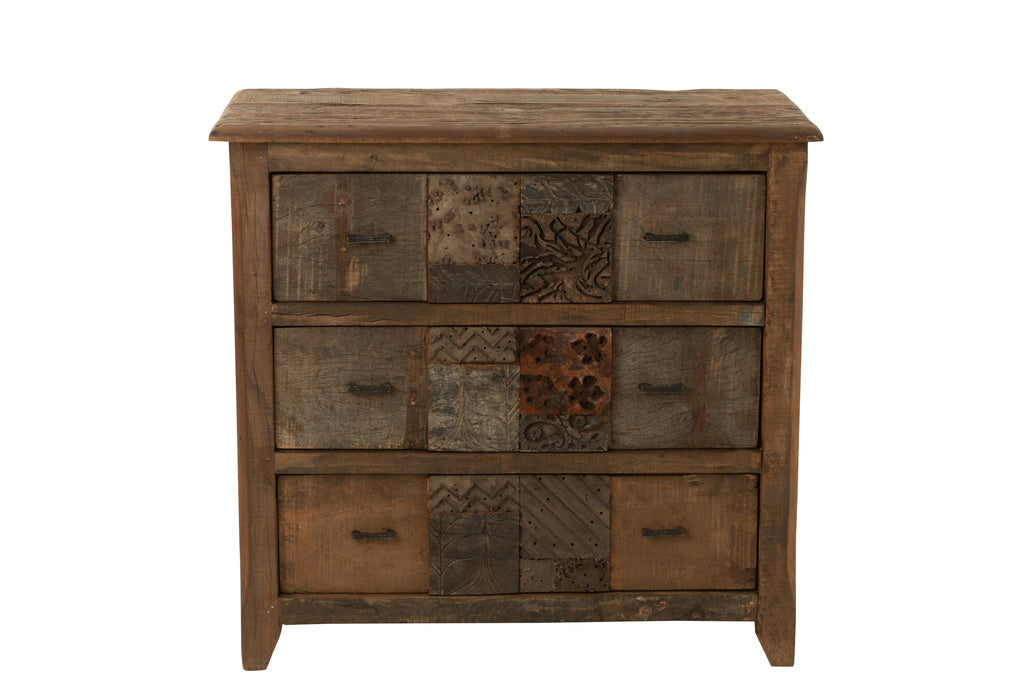 J-LINE KAST VINTAGE – GERECYCLED HOUT BRUIN