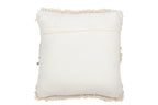 J-LINE KUSSEN TUFTED MET FRANJES & PAILLETTEN – KATOEN – WIT/GOUD – 45 CM