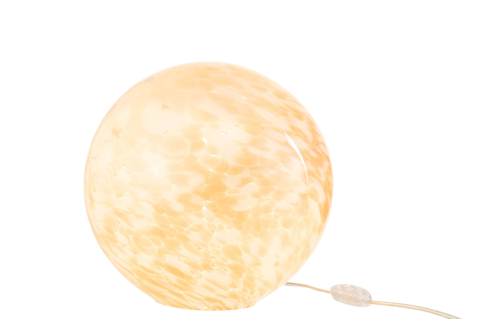 Ronde glazen lamp Melissa, beige, groot