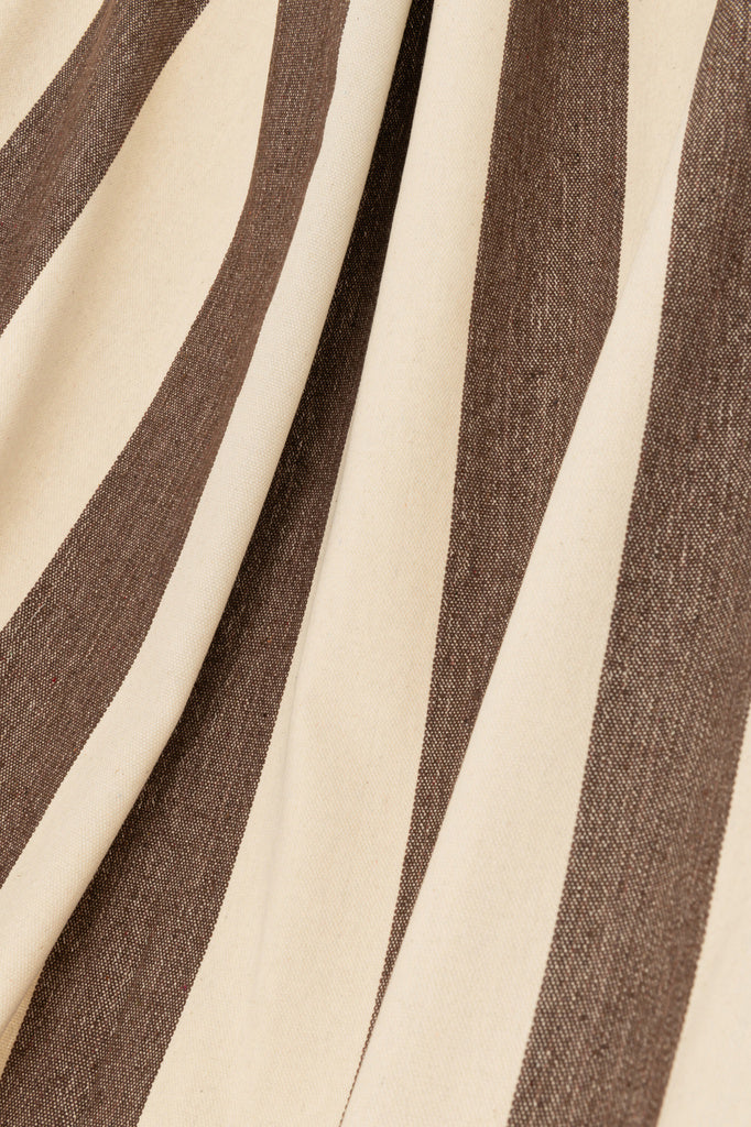 J-LINE HANGMAT GROTE STREPEN – KATOEN/POLYESTER DONKERBRUIN/ECRU