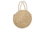 J-LINE STRANDTAS ROND + KWASTJE – ZEEGRAS/KANT NATUUR/WIT