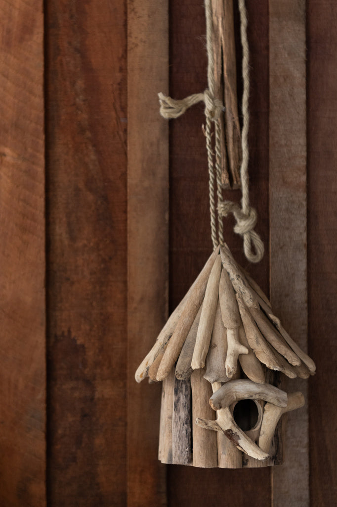  J-Line Vogelhuisje Driftwood Natural Large | Duurzaam Groot Vogelverblijf