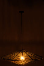 J-LINE HANGLAMP OVNI IJZER/JUTE GROEN LARGE