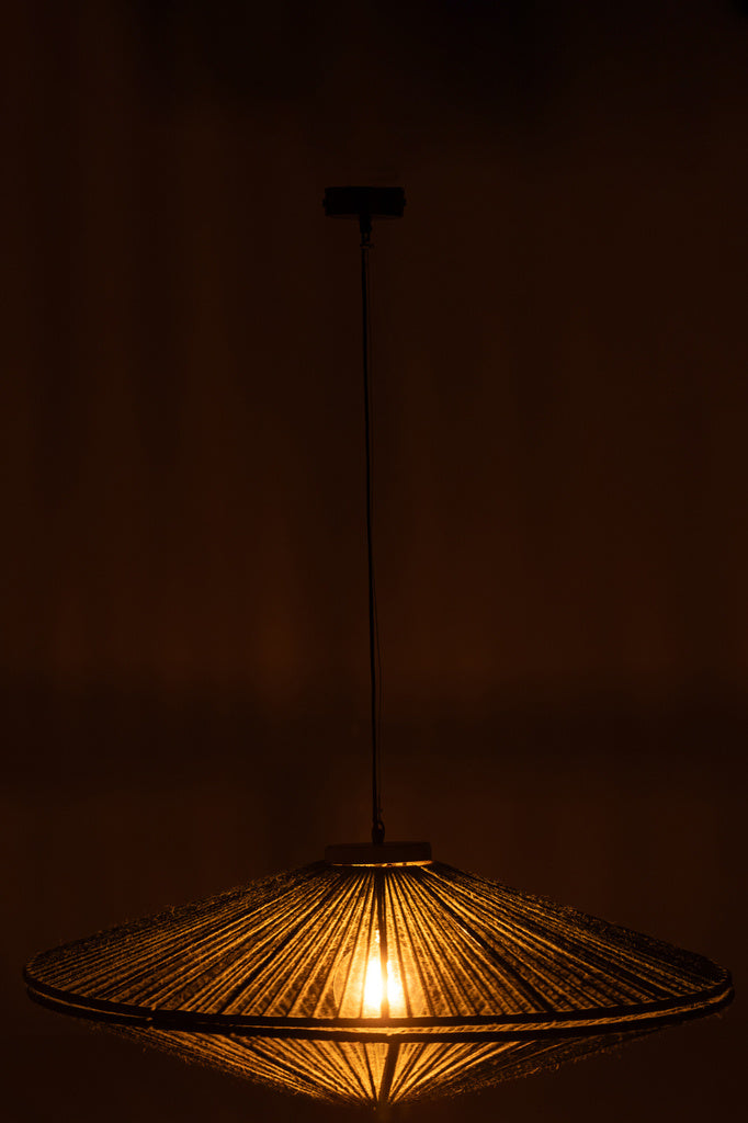 J-LINE HANGLAMP OVNI IJZER/JUTE GROEN LARGE