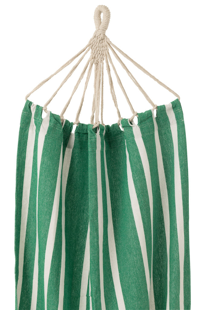 J-LINE HANGMAT STREPEN – KATOEN/POLYESTER DONKERGROEN/WIT
