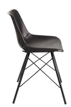 Stoel Loft leer/metaal zwart