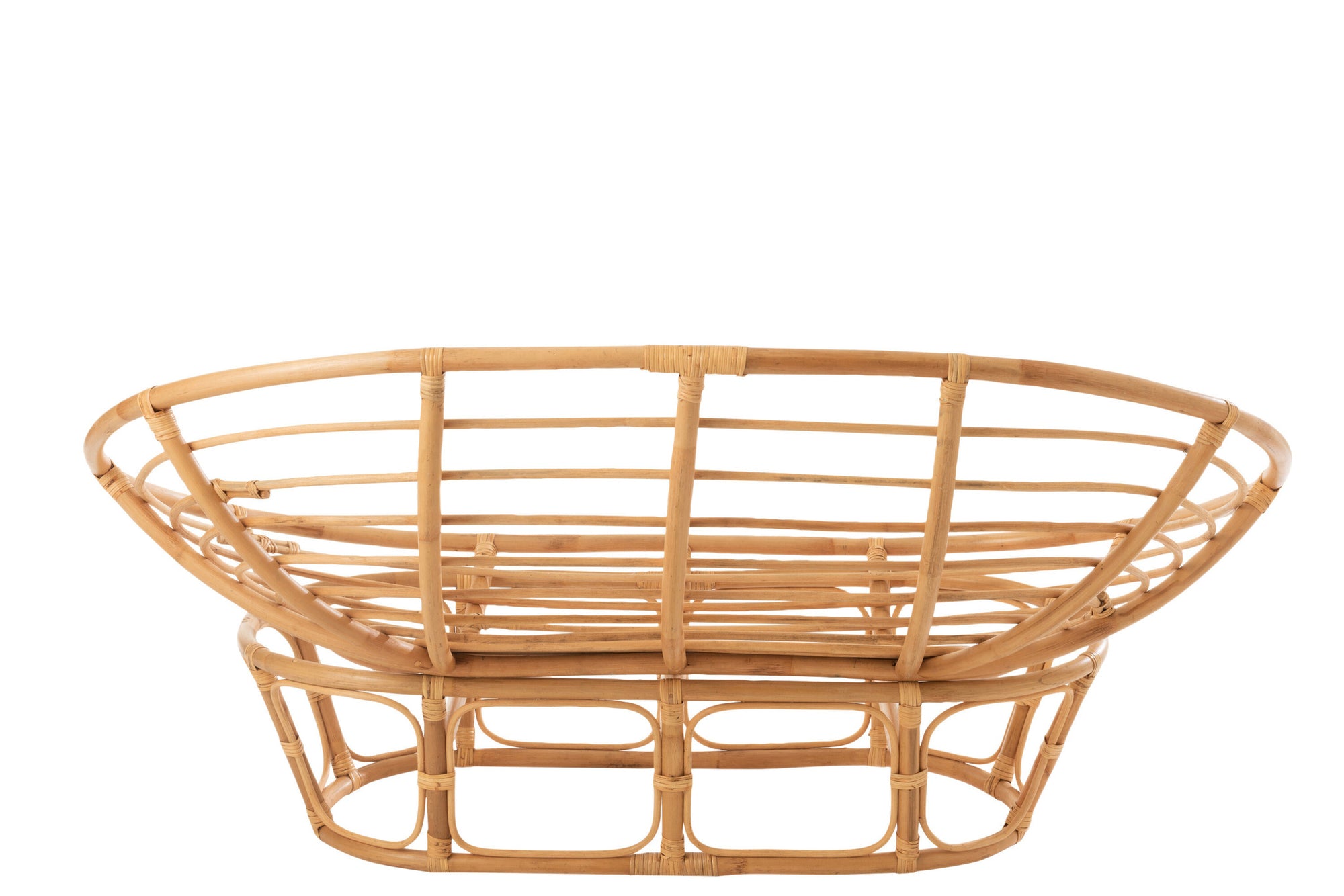 Stoel Roni met kussen, rotan naturel/wit