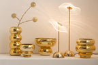 J-LINE THEELICHTHOUDER/VAAS CLÉA – GLAS GOUD