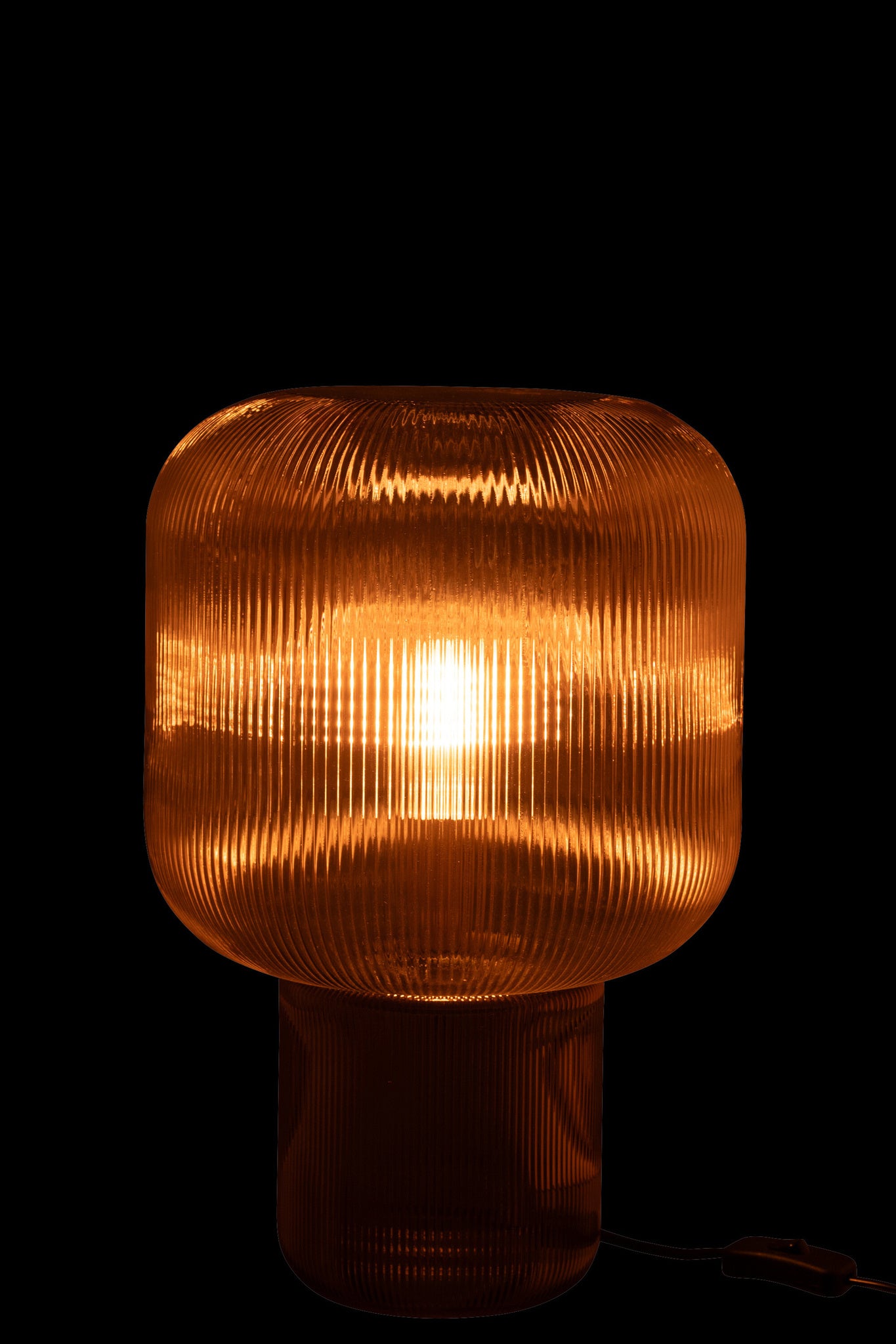 Tafellamp van bruin glas
