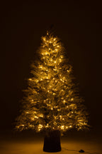 J-LINE KERSTBOOM 600 LED HOUTEN VOET BESNEEUWD KUNSTMATIG DONKERGROEN