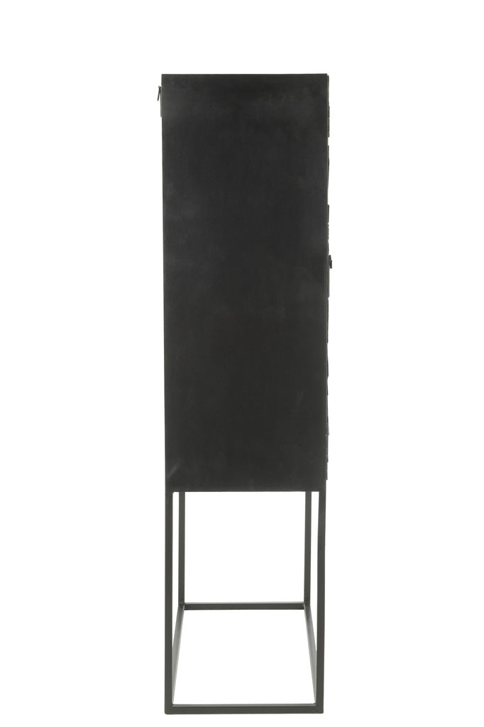 J-LINE KAST SHANIL HOUT/IJZER ZWART