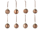 J-LINE DOOS VAN 40 KERSTBALLEN 8 PATRONEN GLAS BRUIN