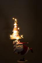 J-LINE KERSTMAN LED BOOM IJZER KERST ROOD/WIT KLEIN